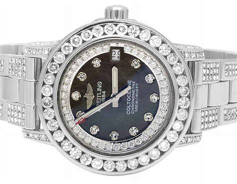 Custom Ladies Breitling Aeromarine Colt 33 Diamond Watch